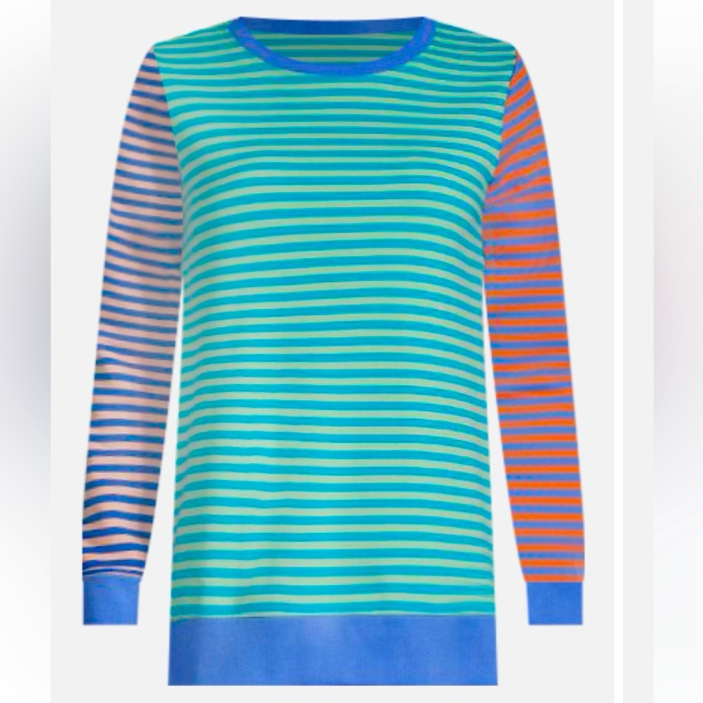 🩵💙🩷Lands End stripped sweatshirt tunic Sz Medium